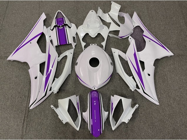 Gloss White and Purple Yamaha R6 Fairings 2008-2016 Gloss White and Purple Yamaha R6 Fairings 2008-2016