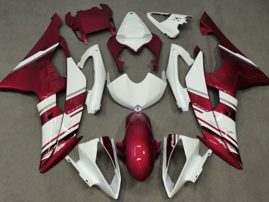 Gloss White and Red OEM Style Yamaha R6 Fairings 2008-2016