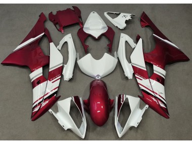 Gloss White and Red OEM Style Yamaha R6 Fairings 2008-2016