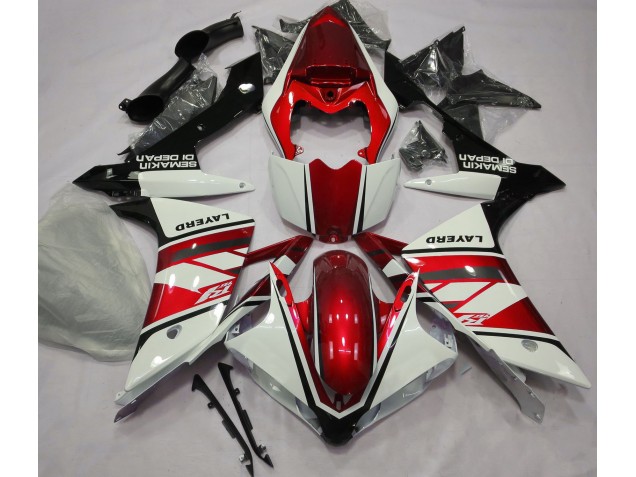 Gloss White and Red Yamaha R1 Fairings 2007-2008 Gloss White and Red Yamaha R1 Fairings 2007-2008