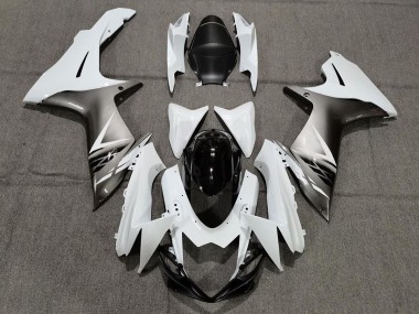 Gloss White and Silver Style Suzuki GSXR 600-750 Fairings 2011-2020