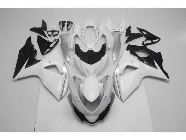 Gloss White and Silver Suzuki GSXR 1000 Fairings 2009-2016 Gloss White and Silver Suzuki GSXR 1000 Fairings 2009-2016