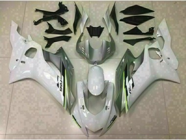 Gloss White and Silver Yamaha R6 Fairings 2017-2019
