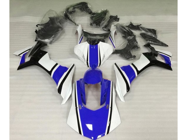 Gloss White Blue and Black Yamaha R1 Fairings 2015-2019 Gloss White Blue and Black Yamaha R1 Fairings 2015-2019