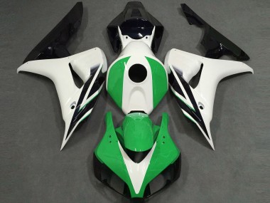 Gloss White Green Black Honda CBR1000RR Fairings 2006-2007