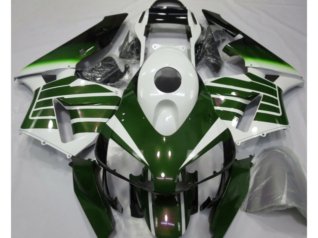 Gloss White & Green Fade Honda CBR600RR Fairings 2003-2004 Gloss White & Green Fade Honda CBR600RR Fairings 2003-2004