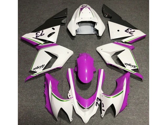 Gloss White & Pink Kawasaki ZX10R Fairings 2004-2005 Gloss White & Pink Kawasaki ZX10R Fairings 2004-2005