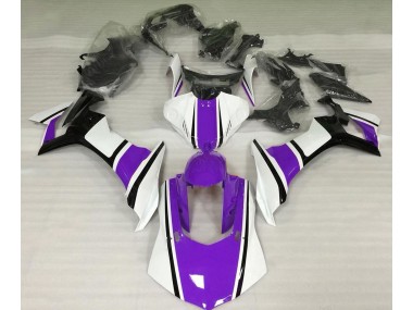 Gloss White Purple and Black Yamaha R1 Fairings 2015-2019