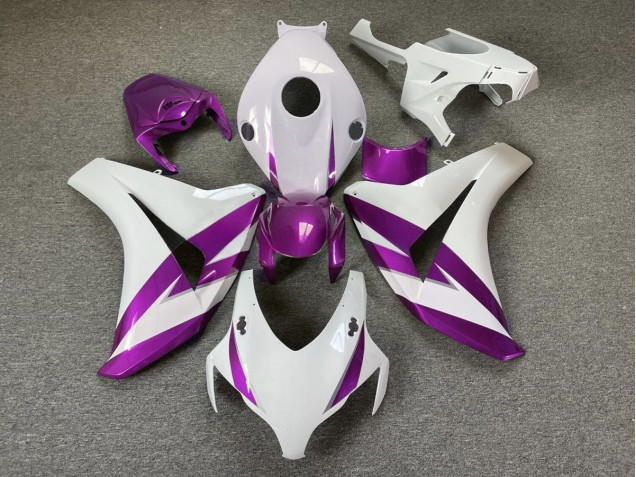 Gloss White & Purple Trim Honda CBR1000RR Fairings 2008-2011 Gloss White & Purple Trim Honda CBR1000RR Fairings 2008-2011