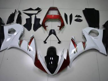Gloss White & Red Accents Yamaha R6 Fairings 2003-2005