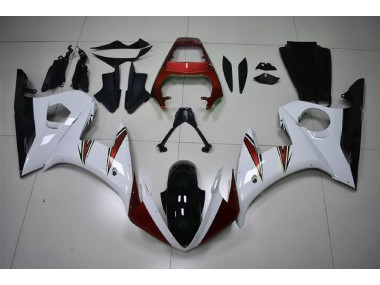 Gloss White & Red Accents Yamaha R6 Fairings 2003-2005