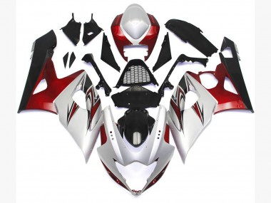 Gloss White Style with Silver Hints and Bronze Suzuki GSXR 1000 Fairings 2005-2006