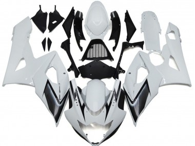 Gloss White Style with Silver Hints Suzuki GSXR 1000 Fairings 2005-2006