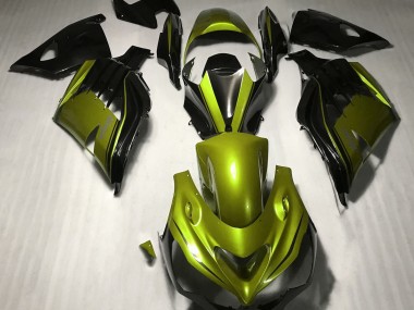 Gloss Yellow and Black Kawasaki ZX14R Fairings 2012-2019