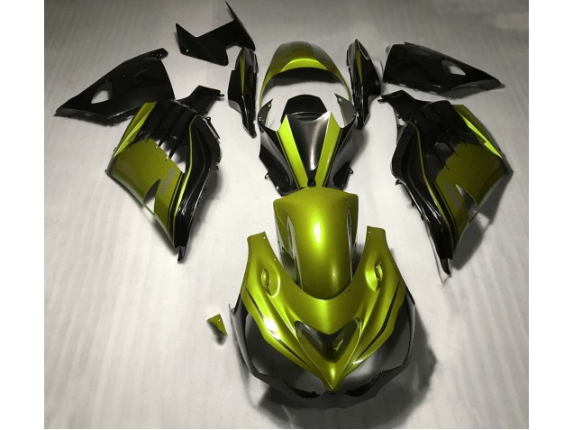 Gloss Yellow and Black Kawasaki ZX14R Fairings 2012-2019 Gloss Yellow and Black Kawasaki ZX14R Fairings 2012-2019