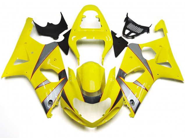 Gloss Yellow and Silver R Kit Suzuki GSXR 1000 Fairings 2000-2002 Gloss Yellow and Silver R Kit Suzuki GSXR 1000 Fairings 2000-2002