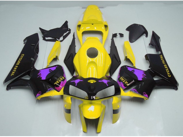 Gloss Yellow & Purple Splatter Honda CBR600RR Fairings 2005-2006