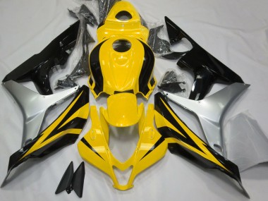 Gloss Yellow Silver and Black Honda CBR600RR Fairings 2007-2008