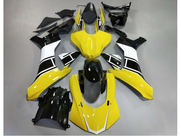 Gloss Yellow White and Black Yamaha R1 Fairings 2015-2019 Gloss Yellow White and Black Yamaha R1 Fairings 2015-2019
