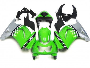 Green and Black Check Kawasaki Ninja 250 Fairings 2008-2013