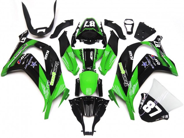 Green and Black Kawasaki ZX10R Fairings 2016-2019 Green and Black Kawasaki ZX10R Fairings 2016-2019