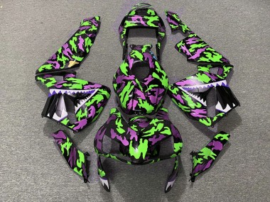 Green and Pink Camo Honda CBR600RR Fairings 2003-2004