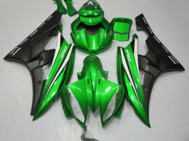 Green Black and White Yamaha R6 Fairings 2006-2007