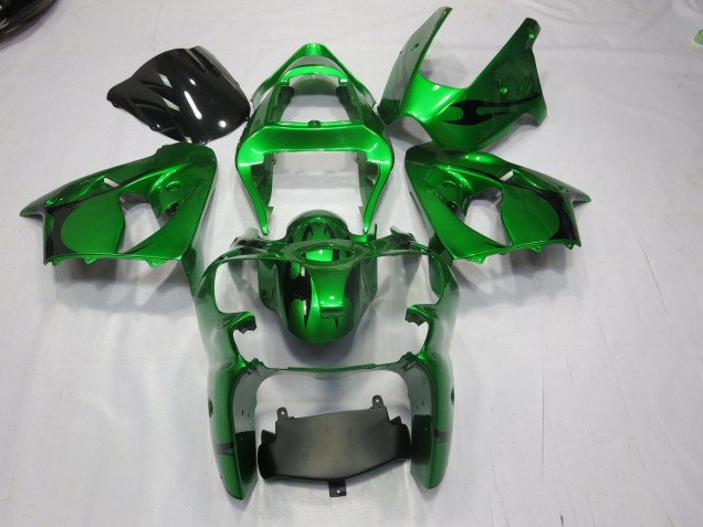 Green Kawasaki ZX6R Fairings 2000-2002