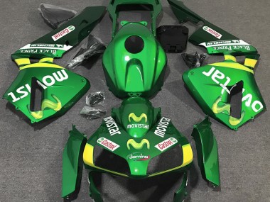 Green Movistar Honda CBR600RR Fairings 2003-2004
