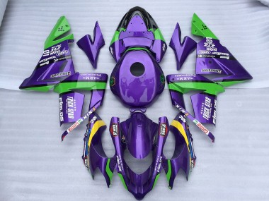 Green Purple Trick Star Kawasaki ZX10R Fairings 2004-2005