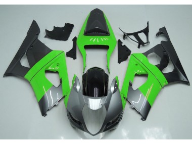 Green Silver and Black Suzuki GSXR 1000 Fairings 2003-2004