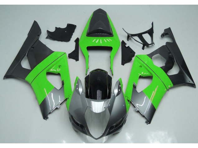 Green Silver and Black Suzuki GSXR 1000 Fairings 2003-2004 Green Silver and Black Suzuki GSXR 1000 Fairings 2003-2004