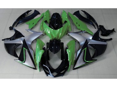 Green Silver and Black Suzuki GSXR 1000 Fairings 2009-2016