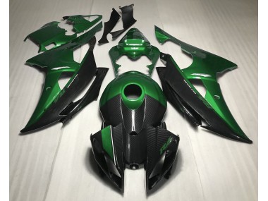 Green w Carbon Style Yamaha R6 Fairings 2008-2016