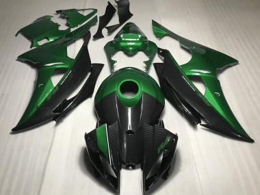 Green w Carbon Style Yamaha R6 Fairings 2008-2016