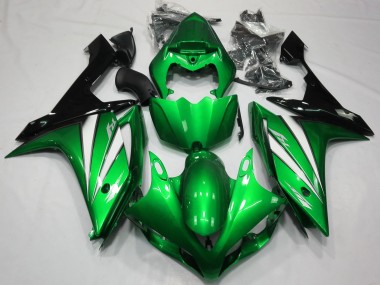 Green White and Black Yamaha R1 Fairings 2007-2008