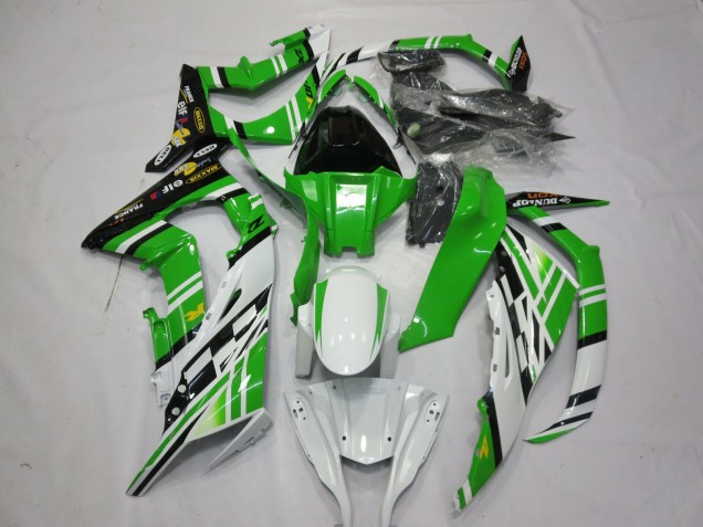 Green White Black 1 Kawasaki ZX10R Fairings 2011-2015 Green White Black 1 Kawasaki ZX10R Fairings 2011-2015