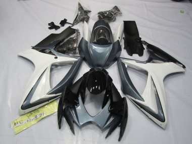 Grey and White Suzuki GSXR 600-750 Fairings 2006-2007