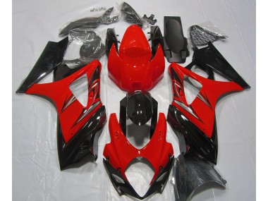 Lava Red and Black Suzuki GSXR 1000 Fairings 2007-2008