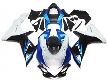 Light Blue and Gloss White Style with Black Suzuki GSXR 600-750 Fairings 2011-2020