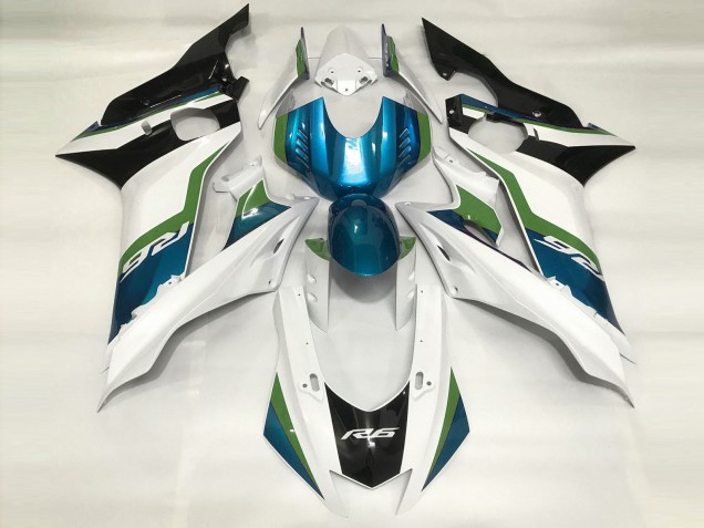 Light Blue and Gloss White Yamaha R6 Fairings 2017-2019 Light Blue and Gloss White Yamaha R6 Fairings 2017-2019