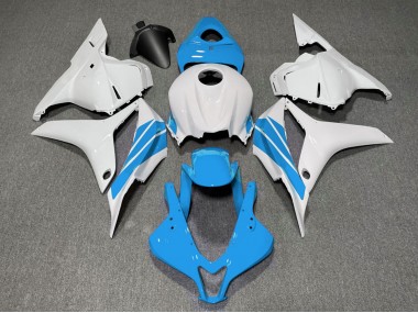 Light Blue and White Side Stripe Honda CBR600RR Fairings 2009-2012