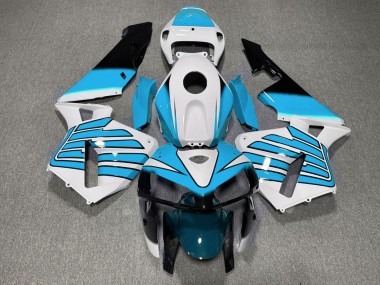 Light Blue and White Wings Honda CBR600RR Fairings 2005-2006