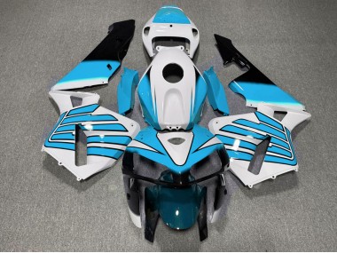 Light Blue and White Wings Honda CBR600RR Fairings 2005-2006