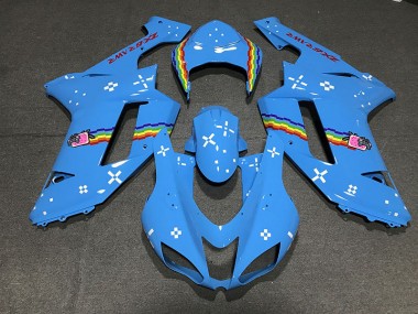 Light Blue Custom Kawasaki ZX6R Fairings 2007-2008
