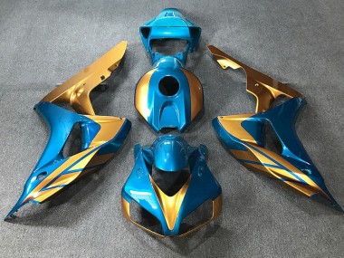 Light Blue & Gold Honda CBR1000RR Fairings 2006-2007