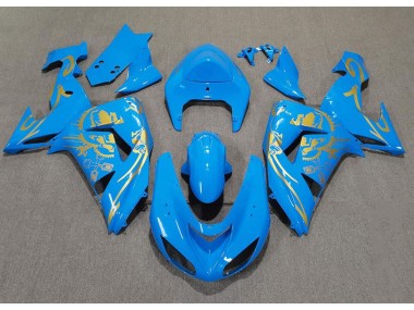 Light Blue & Gold Kawasaki ZX10R Fairings 2006-2007