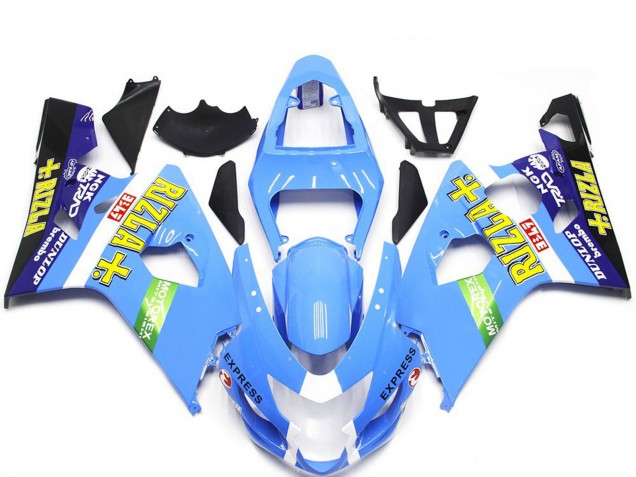 Light Blue Rizla Style Suzuki GSXR 600-750 Fairings 2004-2005 Light Blue Rizla Style Suzuki GSXR 600-750 Fairings 2004-2005