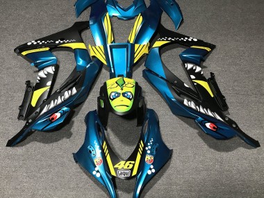 Light Blue Shark Kawasaki ZX10R Fairings 2016-2019