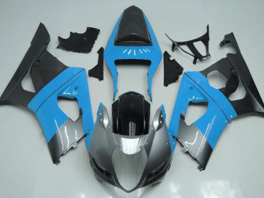 Light Blue Silver and Black Suzuki GSXR 1000 Fairings 2003-2004